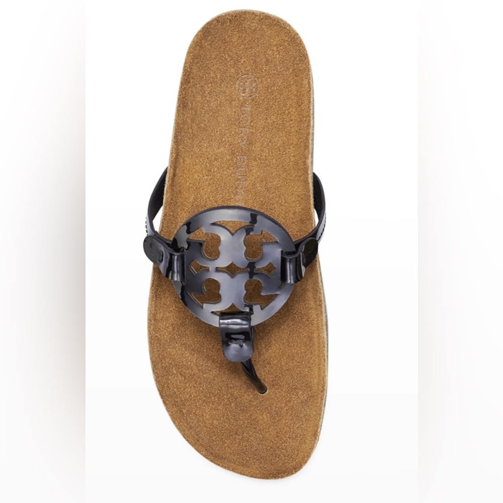 Tory Burch Miller Cloud Patent/Cork Thong Sandals Size 9